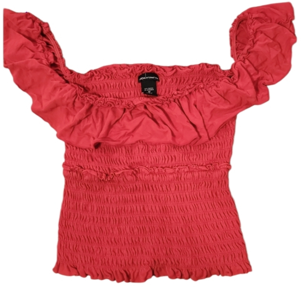 Vintage Jrs Med Stretch Ribbed Off The Shoulder Top